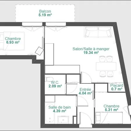 42m² Pour 4/6 Personnes A 1800 Apartment Valmeinier